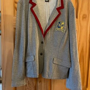 Beetlejuice Gray Cardigan with Red Trim